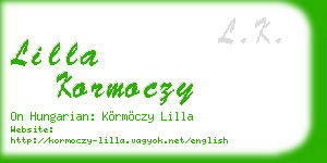 lilla kormoczy business card